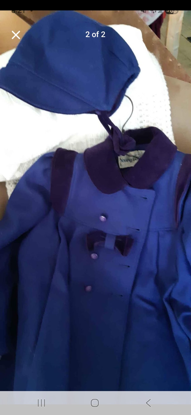 Girls wool winter coat and hat