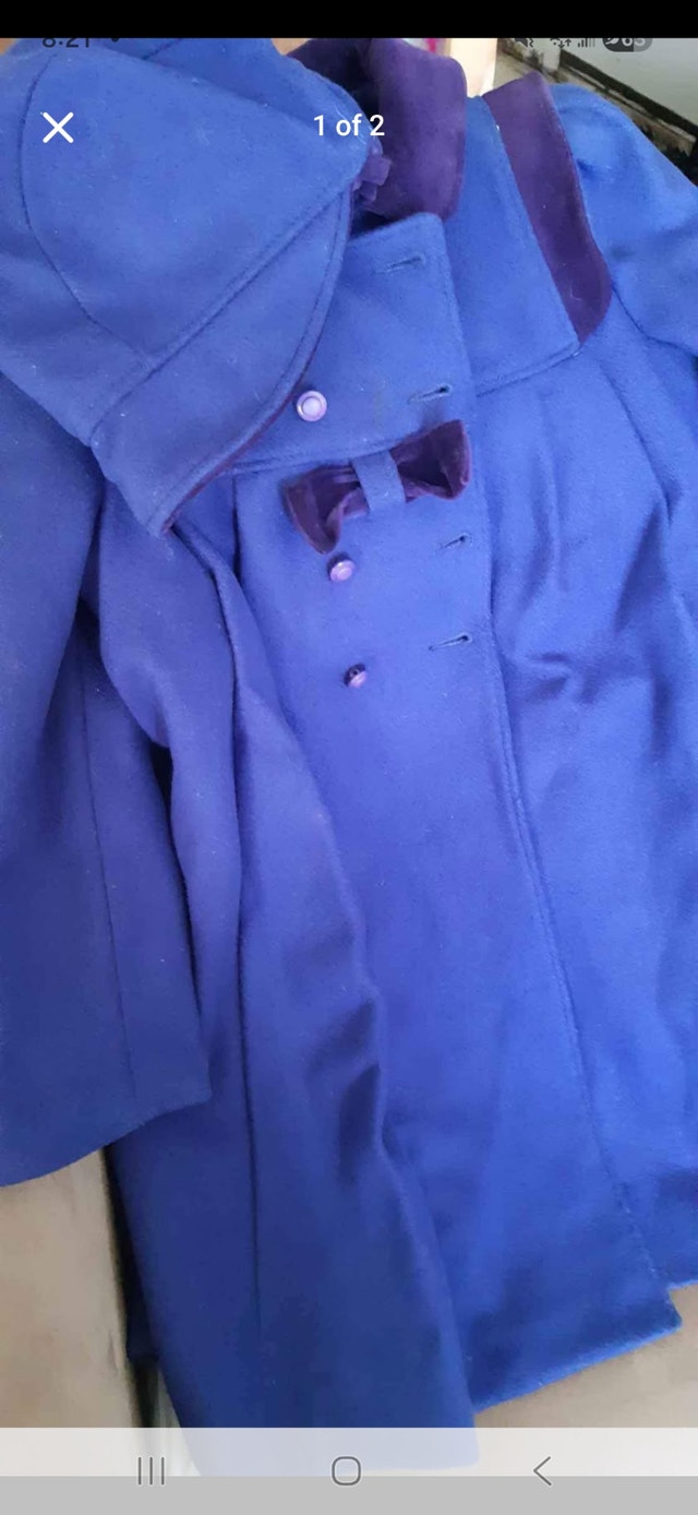 Girls wool winter coat and hat - photo 2