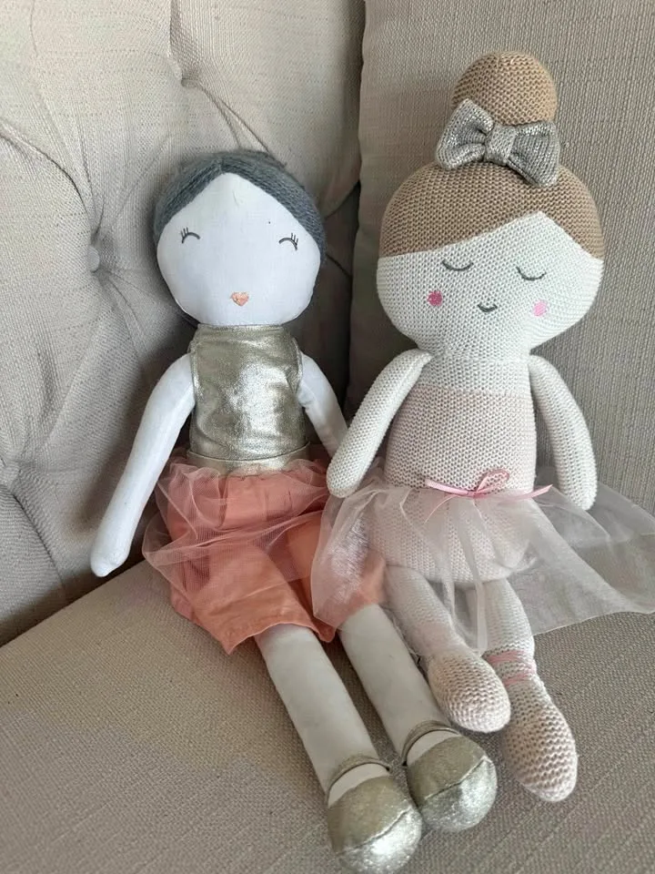 2 cute soft ballerina style dolls thumbnail