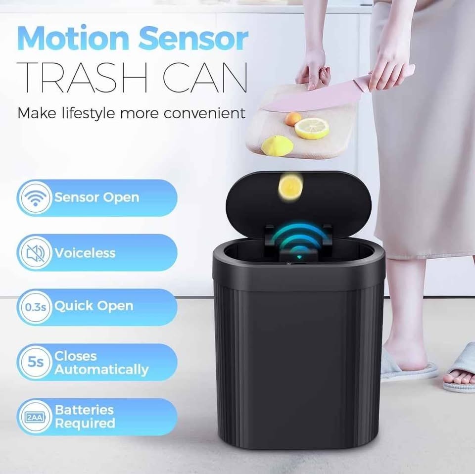 3 Pack Bathroom Trash bin with Lid Automatic Motion Sensor Brand - photo 2