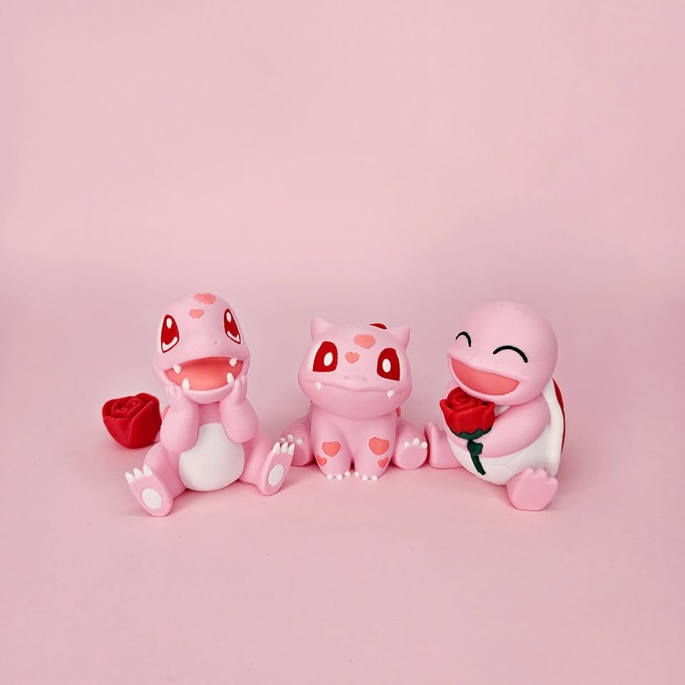 Valentine 3D Printed Pokemon Figures