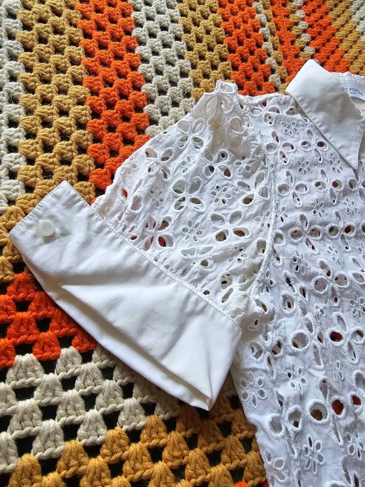 Anne Fontaine Eyelet Button-Up Shirt Dress - photo 3