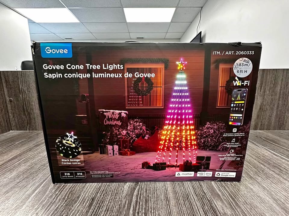 Govee Outdoor Holiday LED Tree Lights – Smart RGB, 80+ Modes