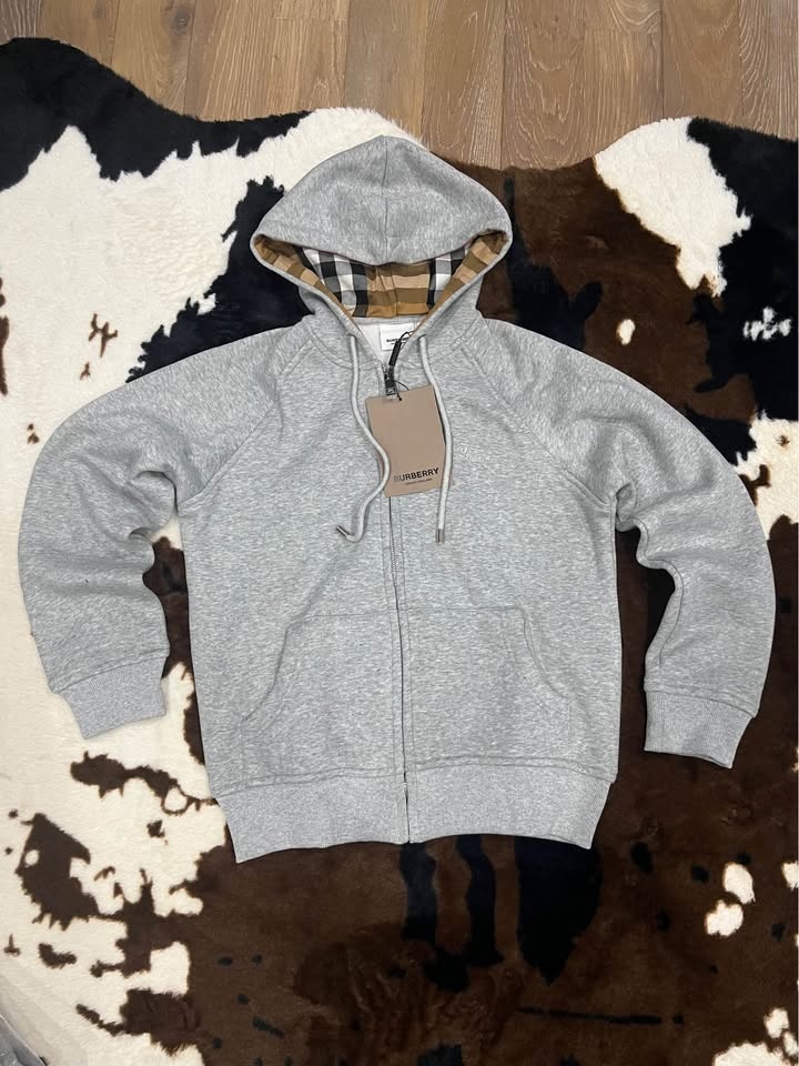 Grey Burberry Zip Up