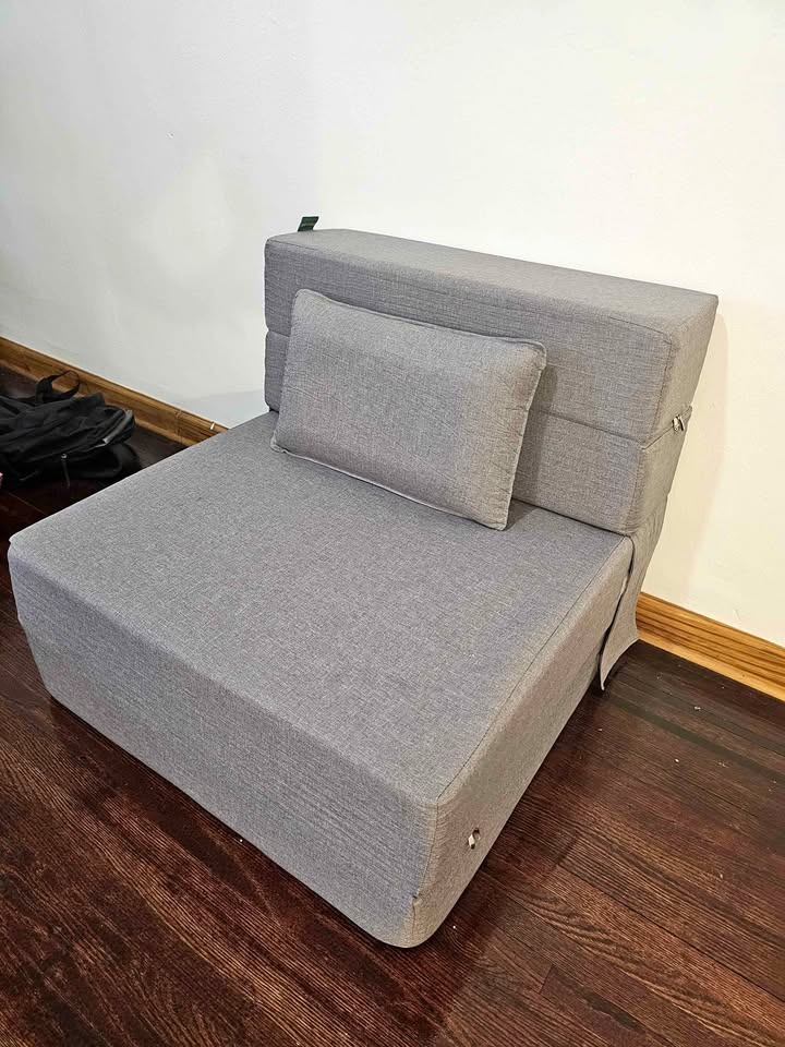 Light Gray Convertible Folding SINGLE SIZE Sofa Bed