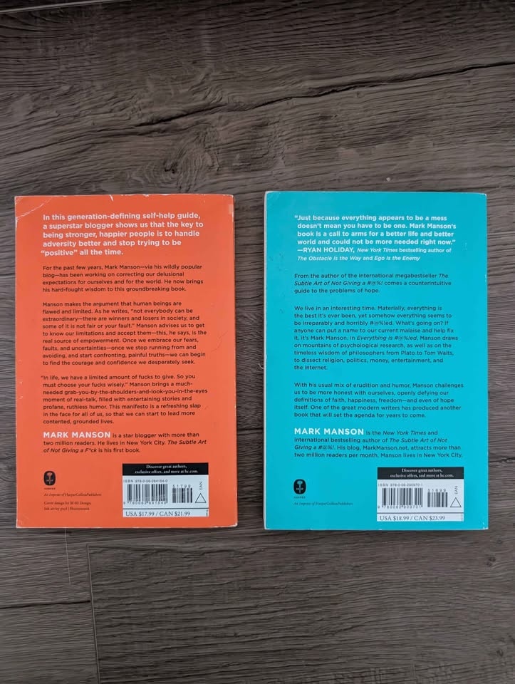 Mark Manson books (sold as set) - photo 2