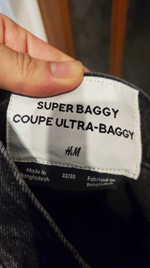 H&M Super Baggy Washed Black Jeans - photo 2