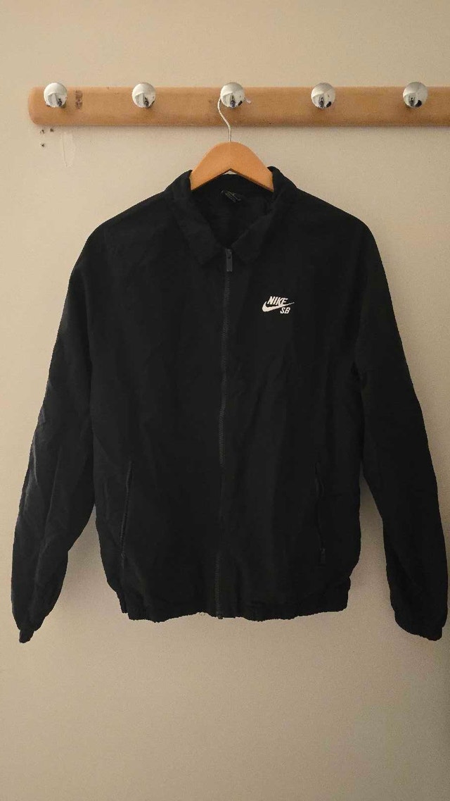 Nike SB Skateboard Sports Long Sleeves Woven Logo Jacket Black