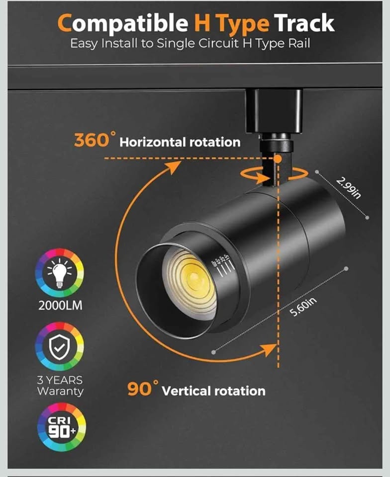 VANoopee LED Track Lighting Heads Dimmable 6 pack - photo 4