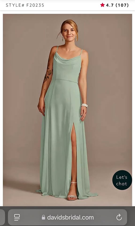 Green cowl neck Bridesmaid dress (size 6)