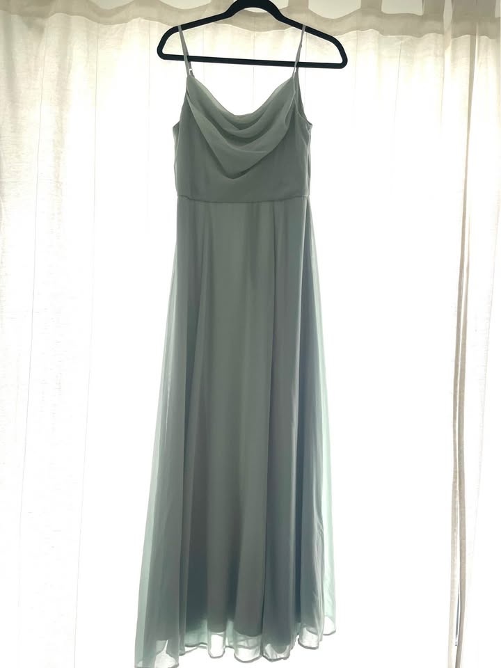 Green cowl neck Bridesmaid dress (size 6) - photo 2