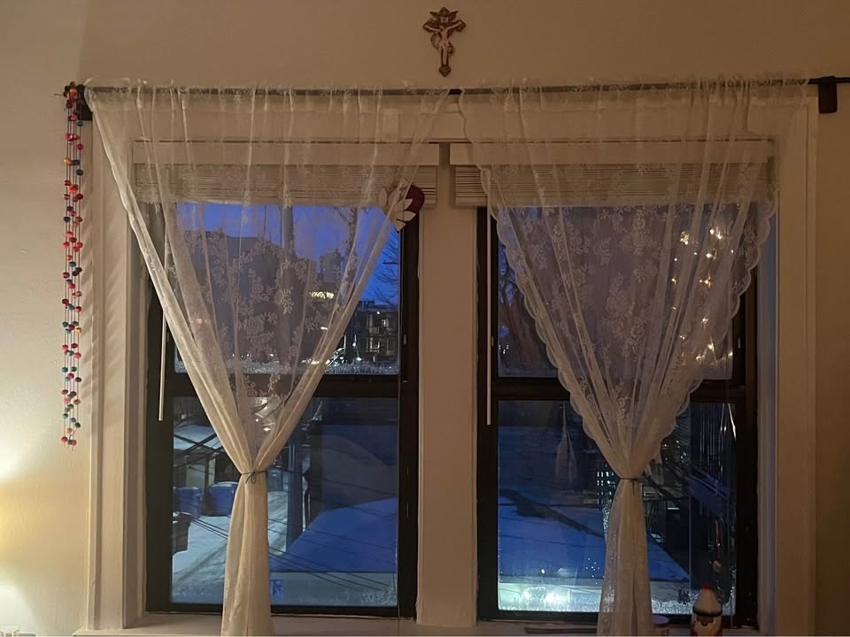 Cute vintage style lace curtains