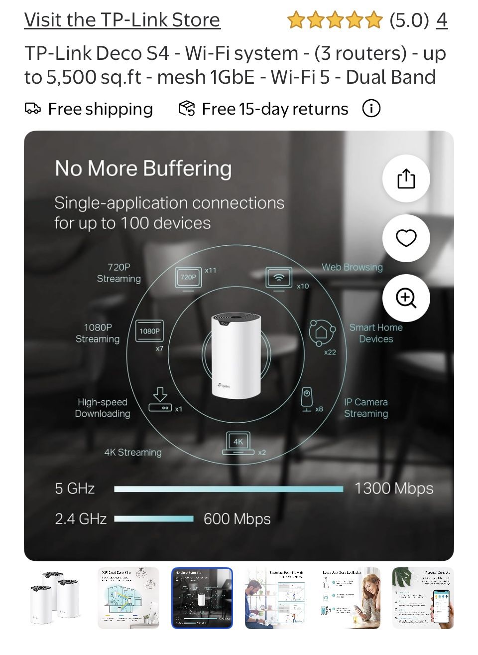 TP-Link Deco S4 Home Mesh 3-pack WiFi System - photo 4