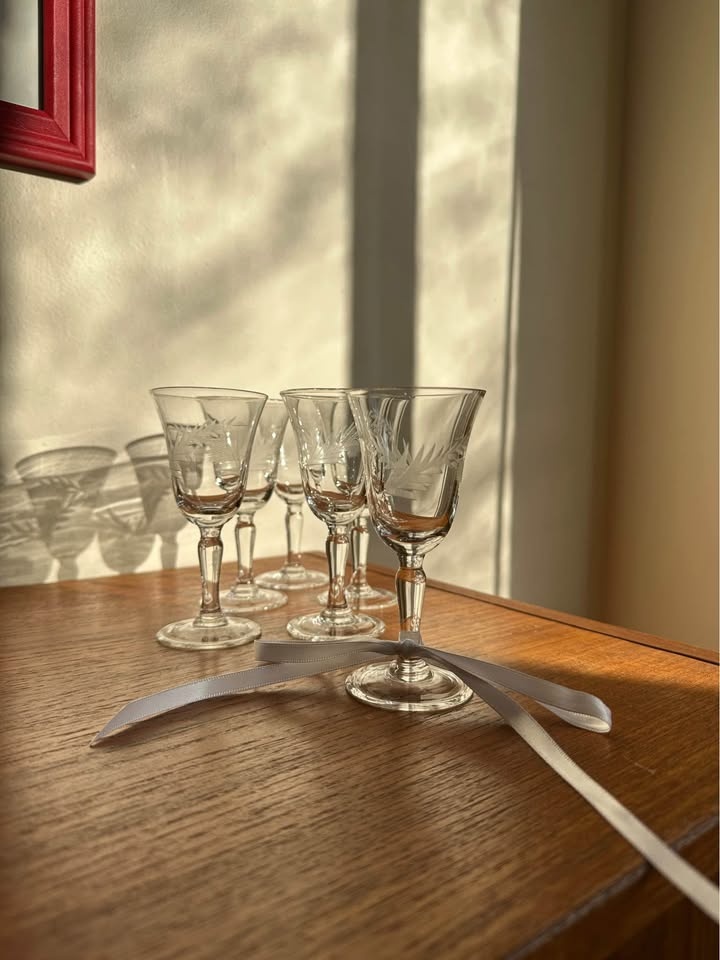 Cocktail glasses - Vintage etched aperitif - photo 3