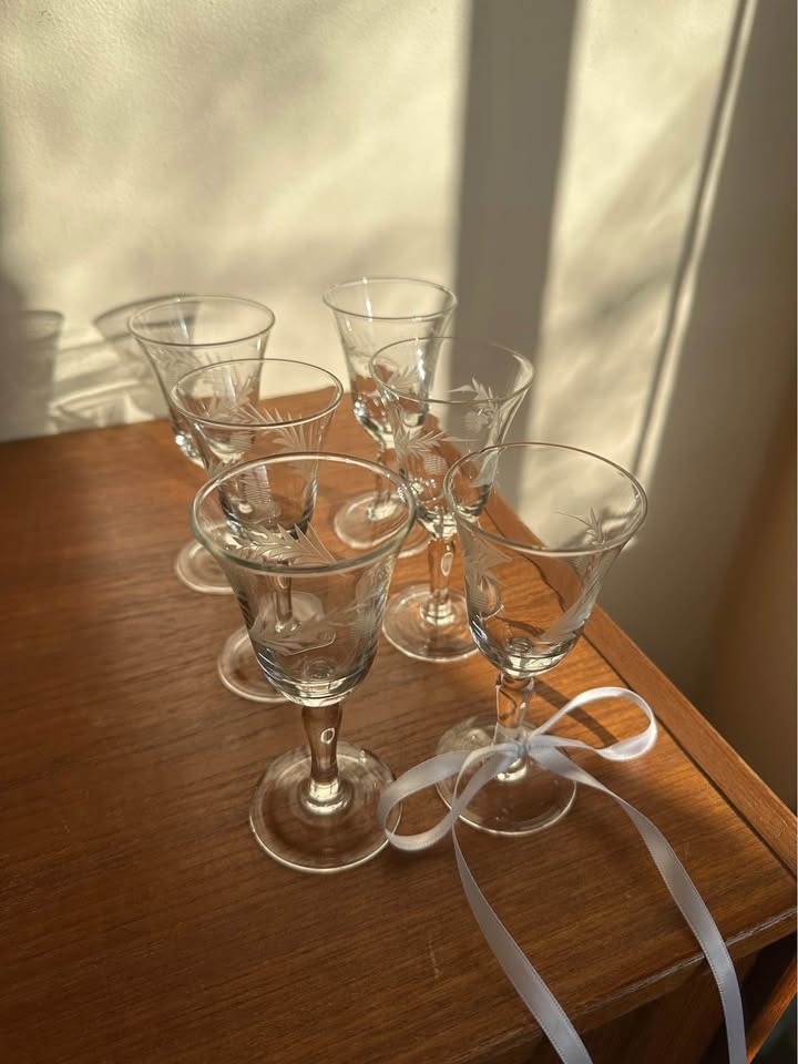 Cocktail glasses - Vintage etched aperitif - photo 4