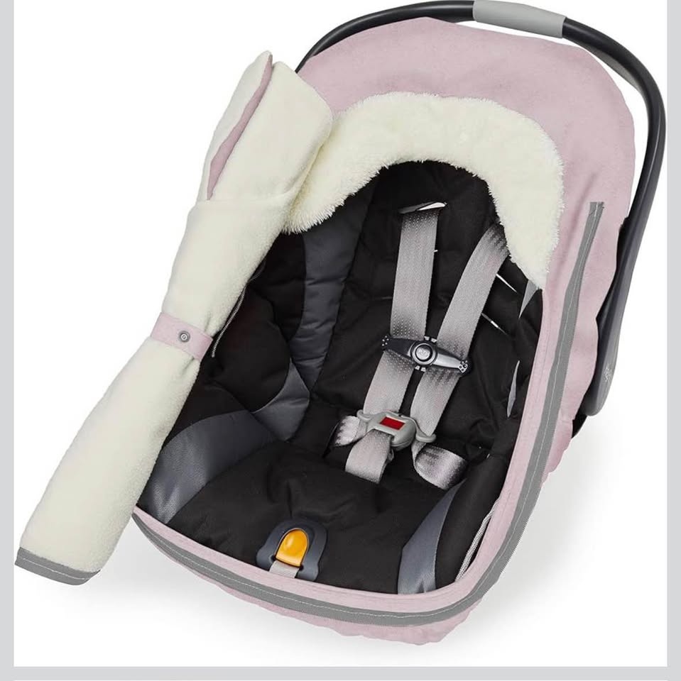 (Never used) Pink baby Car Seat Cover with Fleece Lininga - photo 3