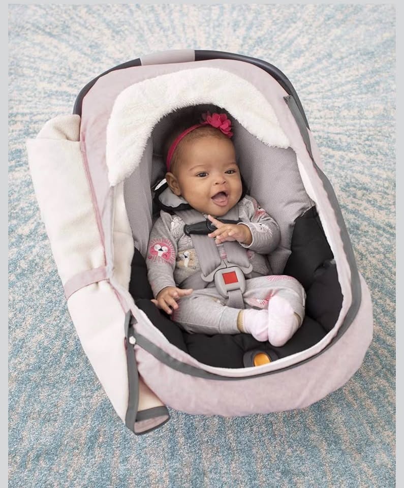 (Never used) Pink baby Car Seat Cover with Fleece Lininga - photo 5