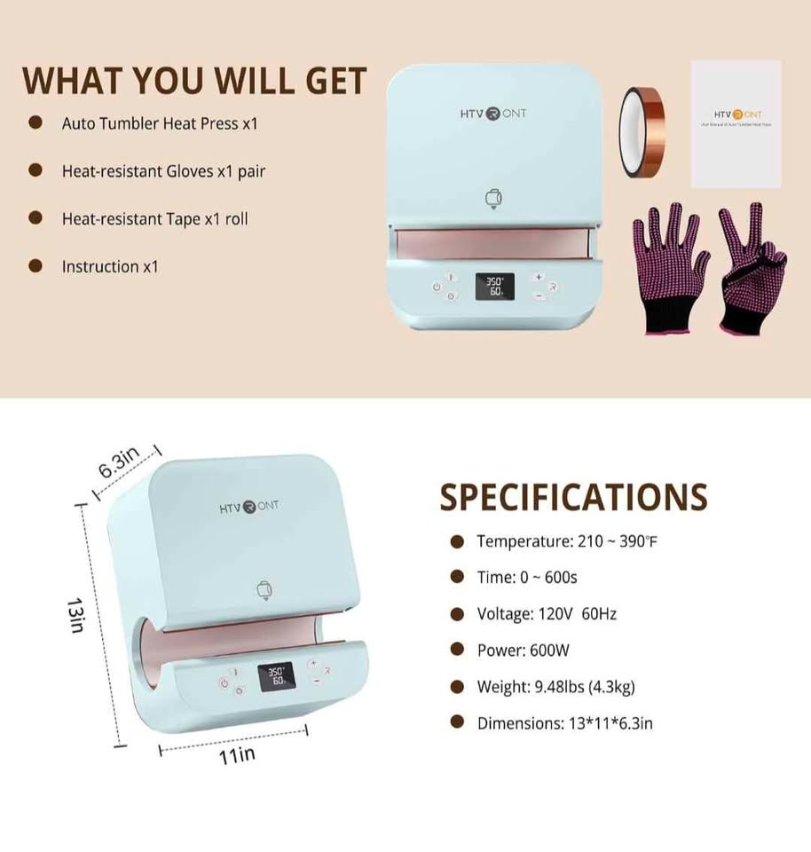 Auto tumbler cup heat press Brand new! - photo 4