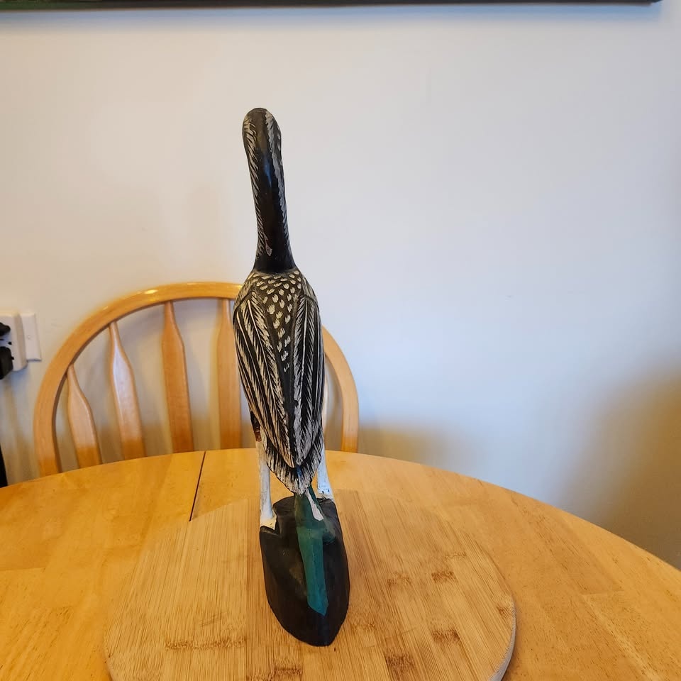 Hand Carved, Wood, Heron on Stand - photo 4