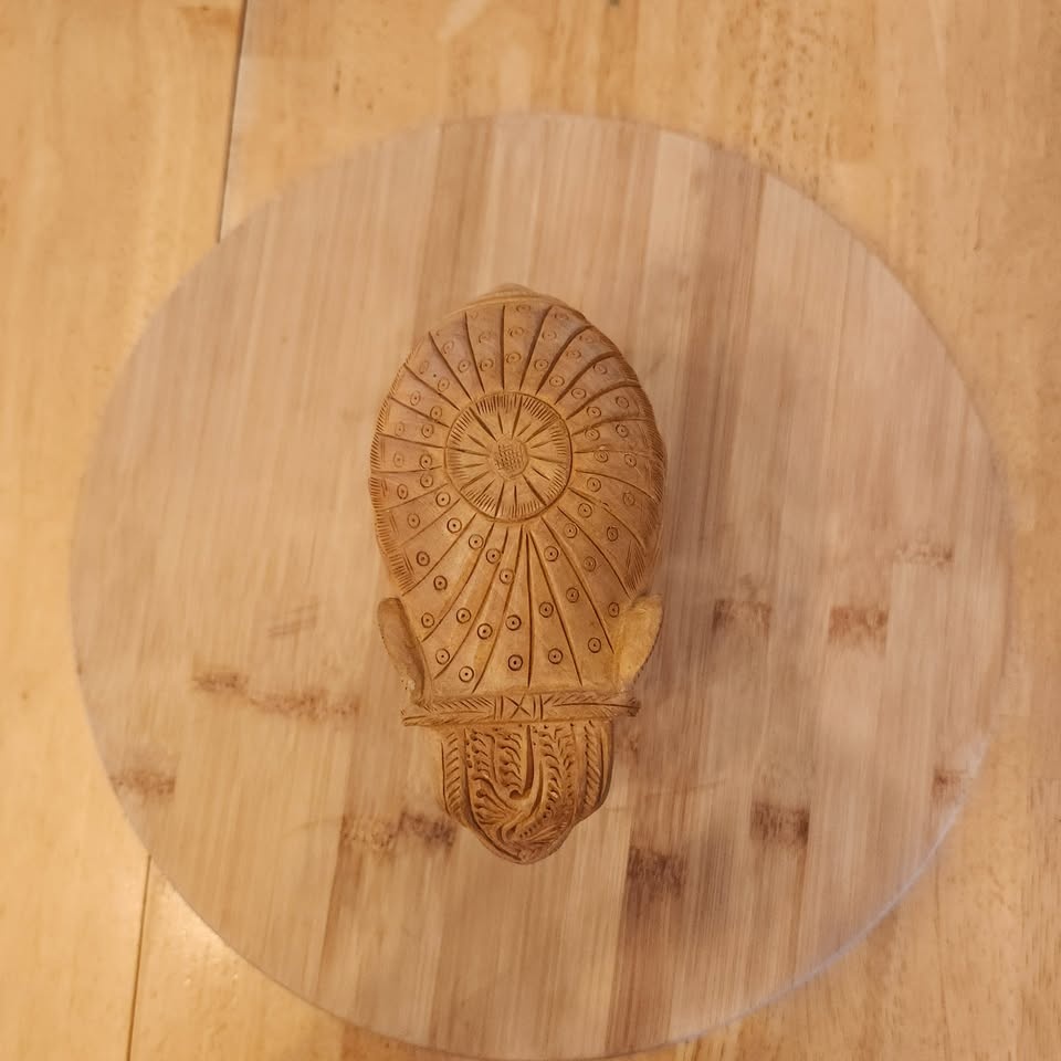 Hand Carved Wooden Elephant Figurine - photo 5