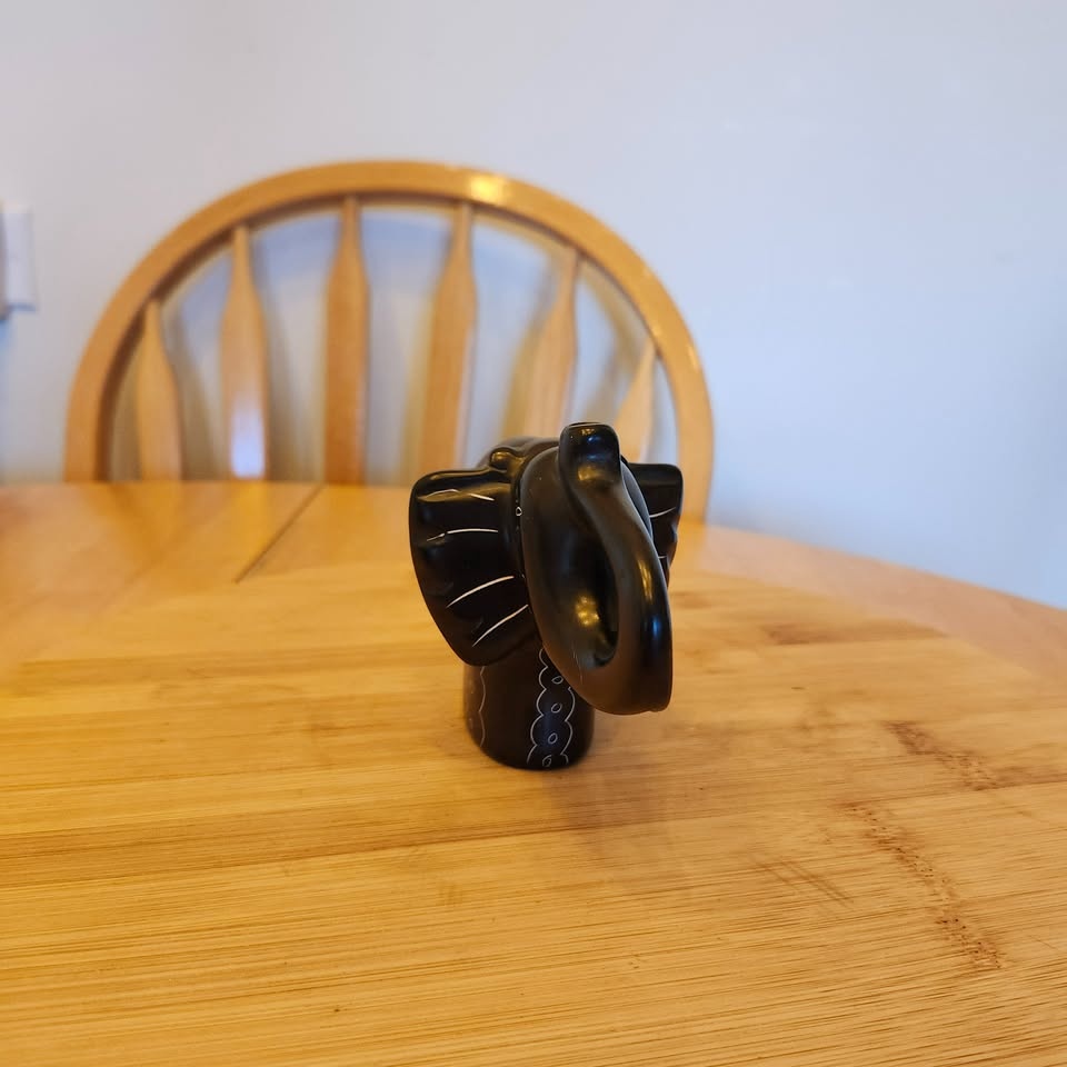 Soapstone Black Elephant Sculpture, Figurine - photo 2