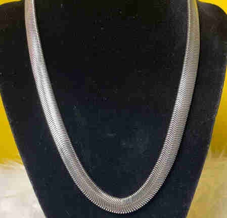 Silver Tone Snake Chain Necklace