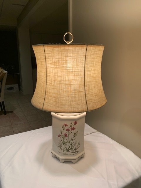 Table Lamp Botanical Stunning Anthony's Art Design 1980's