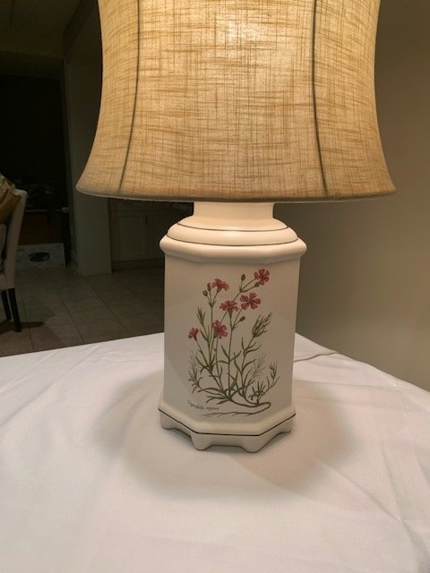 Table Lamp Botanical Stunning Anthony's Art Design 1980's - photo 2