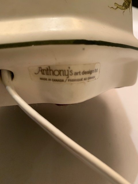 Table Lamp Botanical Stunning Anthony's Art Design 1980's - photo 4