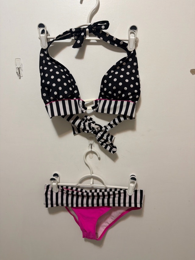Polka Dot & Striped Swimsuit