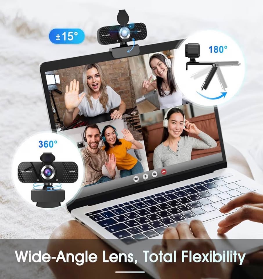 HD Webcam with Microphone, Noise Cancellation - photo 3