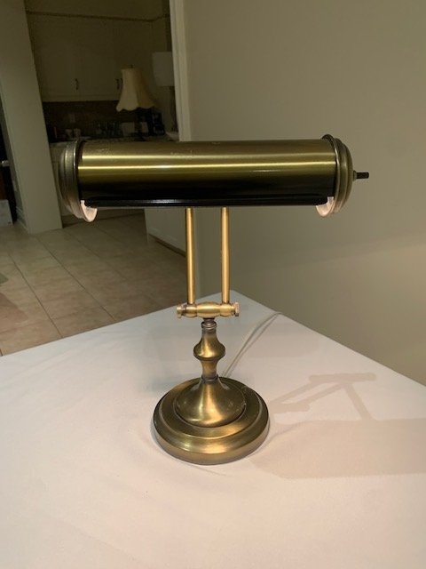 Table Brass Piano Bankers Lamp Vintage