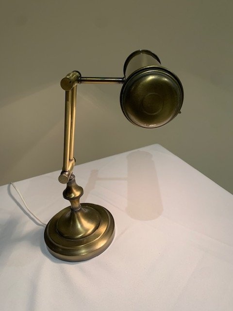 Table Brass Piano Bankers Lamp Vintage - photo 3