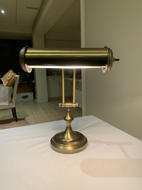 Table Brass Piano Bankers Lamp Vintage - photo 5