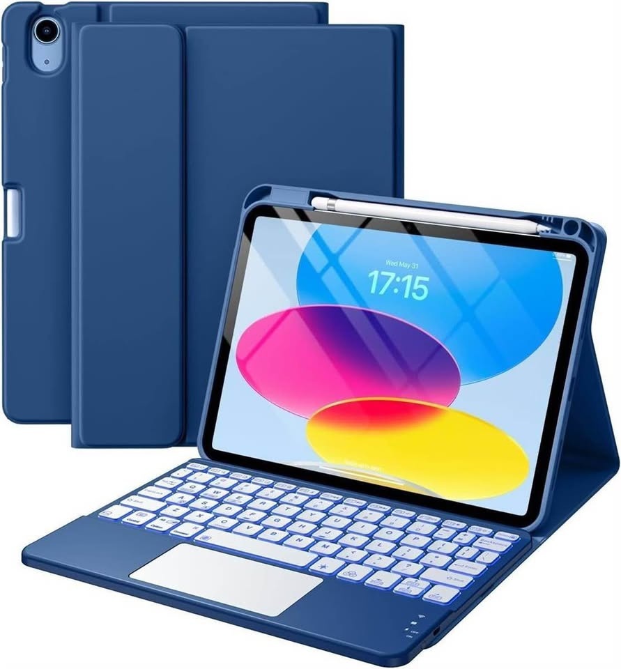 iPad 11th/10th Gen Case with Keyboard & Pencil Holder