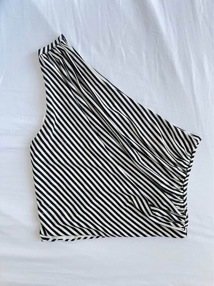 One Shoulder Striped Top