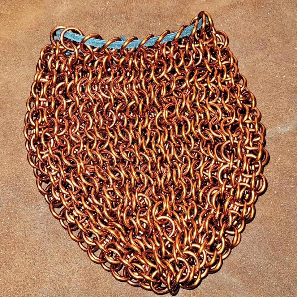 Enameled Copper Chainmail Dice Bag