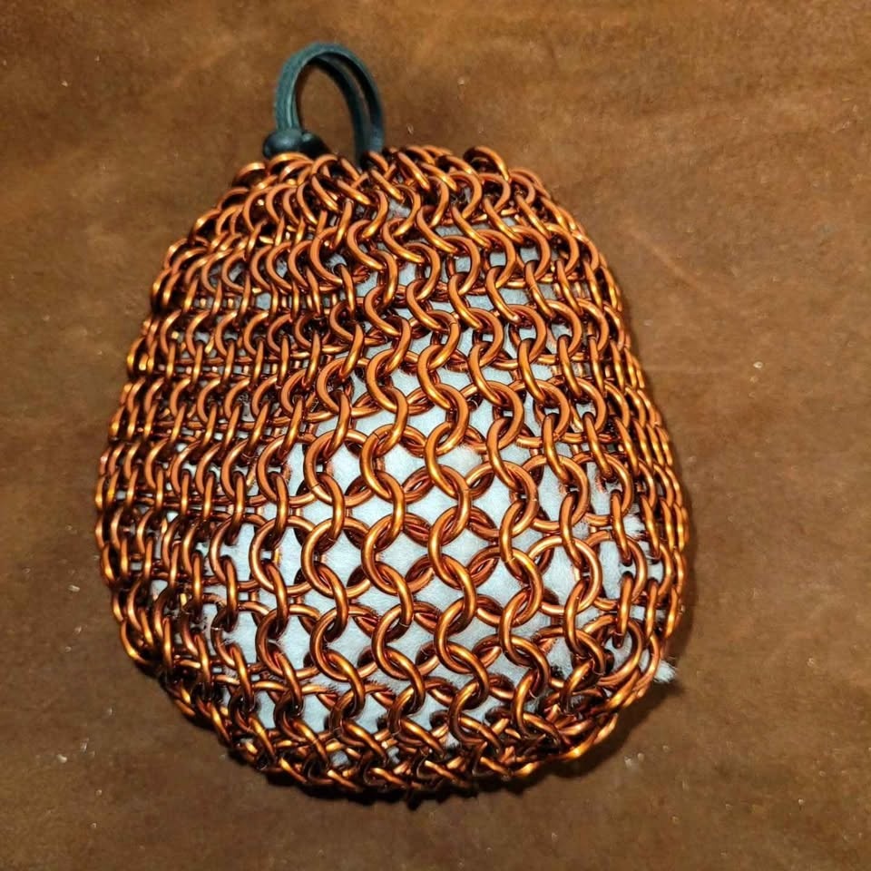 Enameled Copper Chainmail Dice Bag - photo 2