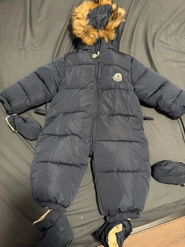 Moncler Kids Dark Blue Puffer Snowsuit