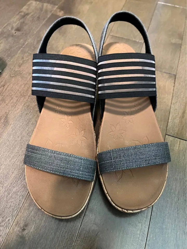 Sketchers luxe foam wedge sandals-NEW-size 10 image indicator(2)