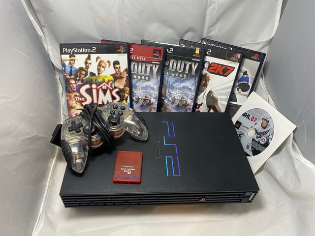 PlayStation 2 PS2 Fat Console Controller 6 Games Test