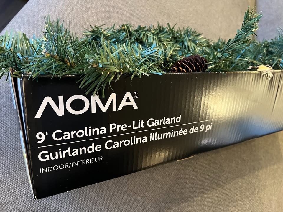 NOMA 9' Carolina Pre-Lit Garland