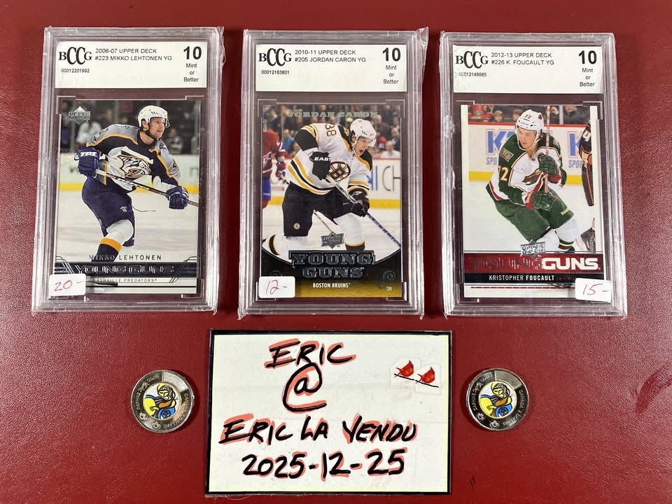 35$ 3 x Young Guns BCCG Graded Cards 10