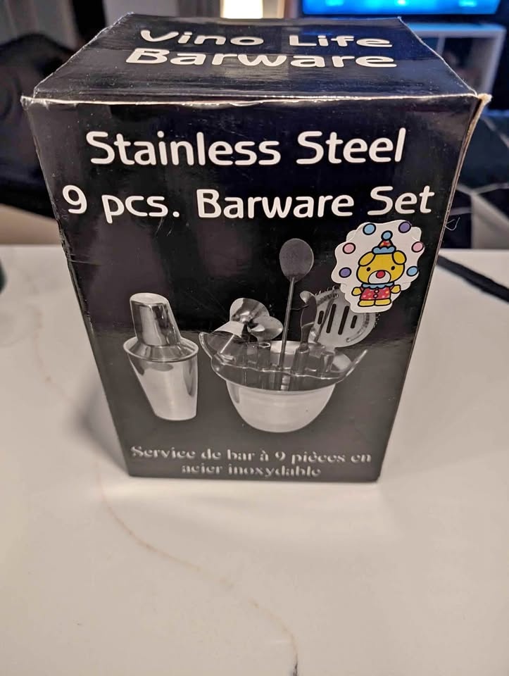 Stainless Steel 9 Piece Barware Set