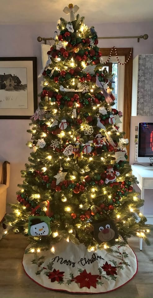 Artificial, prelit Christmas tree (7ft tall)
