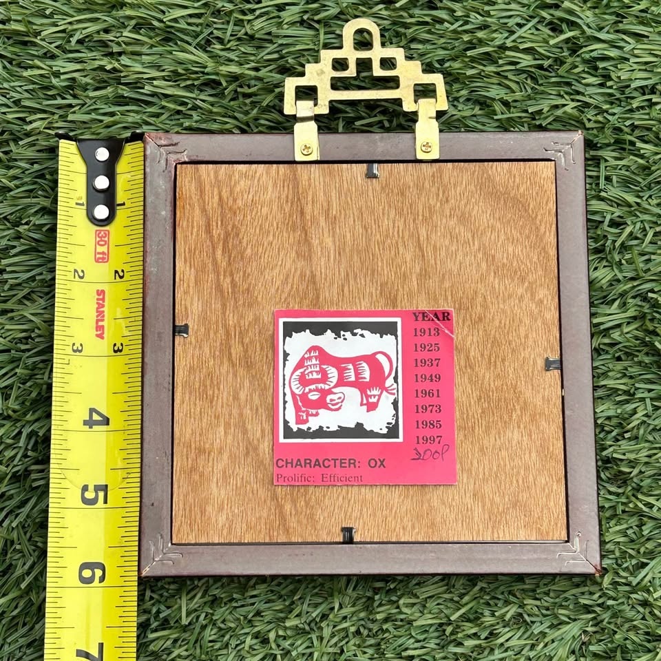 Framed Small Chinese Zodiac Ox Plaque - photo 5