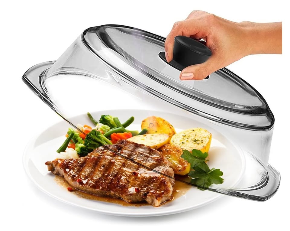 Tall Glass Microwave Splatter Cover - 10 inch