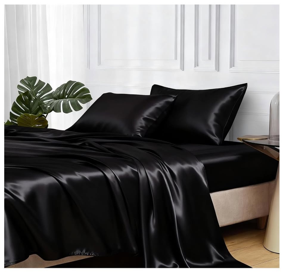 Brand New | MR&HM Satin Bed Sheets, Queen Size, 4 Pcs 🏆