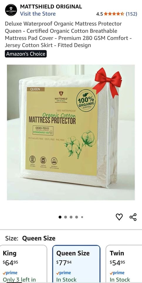 MATTSHIELD Queen Mattress Protector - New