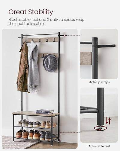 🔥 BRAND NEW – VASAGLE Entryway Coat Rack with Shoe Bench - photo 5